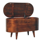 California Walnut Rounded Lid-Up Blanket Box