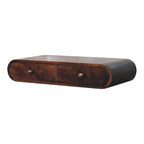 Wall-Mounted California Walnut Console Table