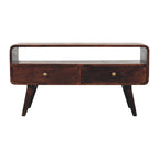 Curved California Walnut Media Unit