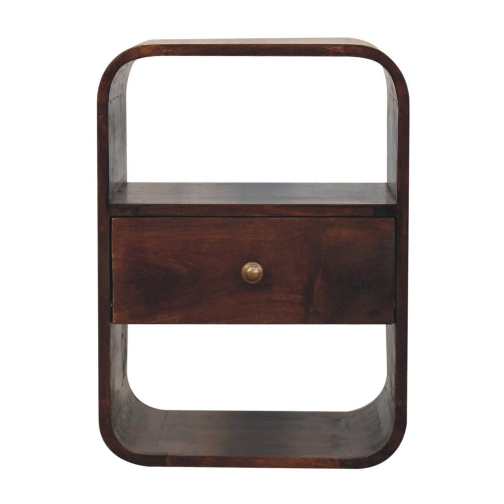 California Walnut Curved Edge Bedside