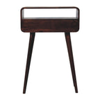 Mini California Walnut Curved Console Table