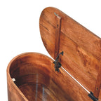 Honey Caramel Rounded Lid-Up Blanket Box