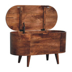 Honey Caramel Rounded Lid-Up Blanket Box