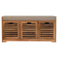 Shutter Oak-Tone Shoe Bench