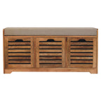 Shutter Oak-Tone Shoe Bench
