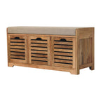Shutter Oak-Tone Shoe Bench