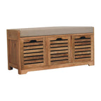 Shutter Oak-Tone Shoe Bench