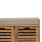 Shutter Oak-Tone Shoe Bench