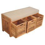 Shutter Oak-Tone Shoe Bench