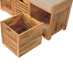 Shutter Oak-Tone Shoe Bench