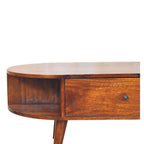 Chestnut Oval Coffee Table with 2 Drawer