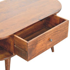 Chestnut Oval Coffee Table with 2 Drawer