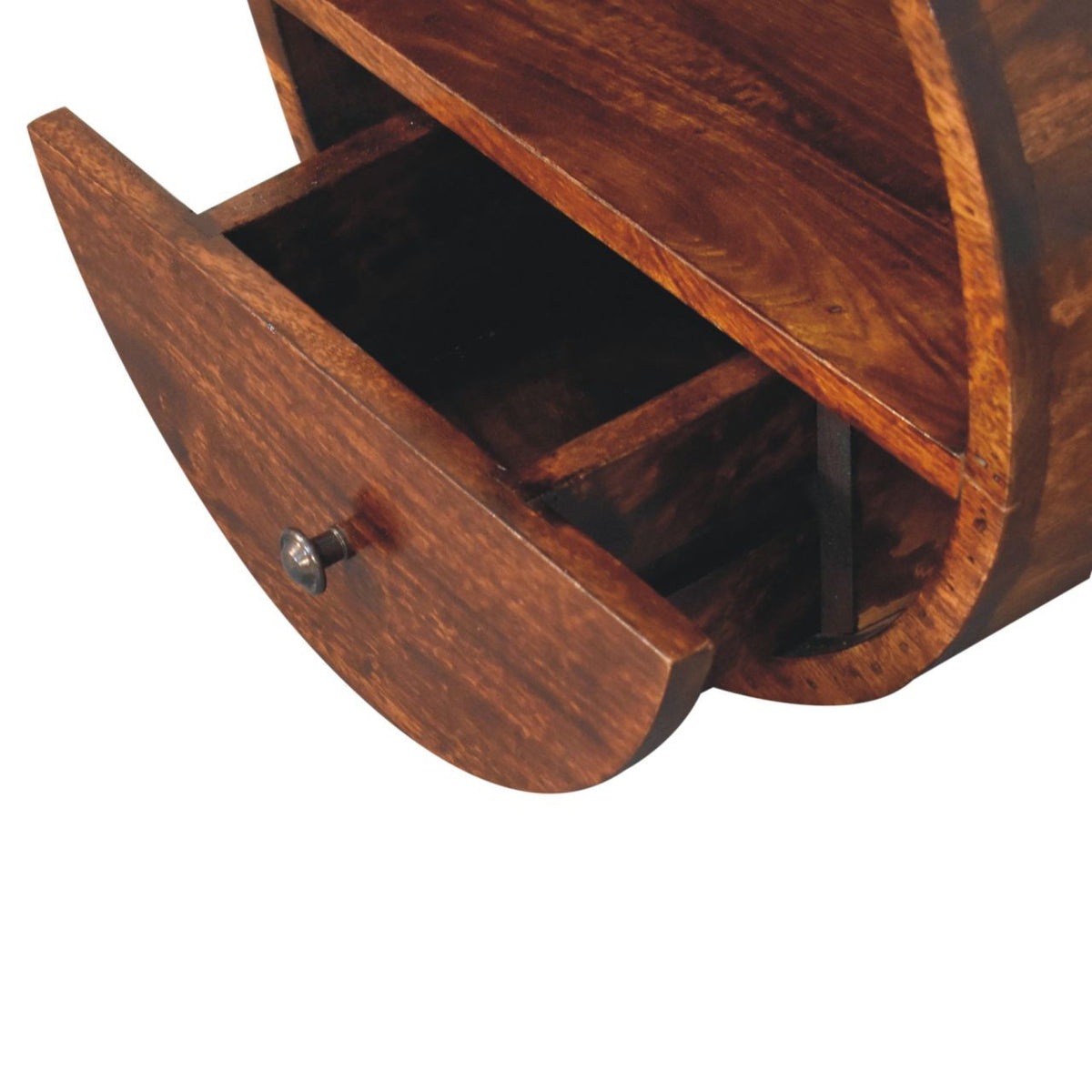Floating Circle Chestnut Bedside