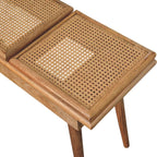 Larissa Triple Accent Oak-Tone Cane Bench