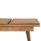 Larissa Triple Accent Oak-Tone Cane Bench