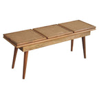 Larissa Triple Accent Oak-Tone Cane Bench
