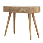 Oak-Tone Gold Inlay Console Table