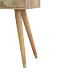 Oak-Tone Gold Inlay Console Table