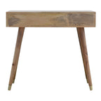Oak-Tone Gold Inlay Console Table