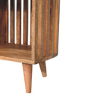 Slatted Oak-Tone Bench with 3 Slots