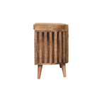 Slatted Oak-Tone Bench with 3 Slots