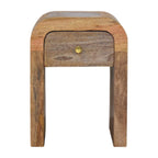 Mini Darcy Oak-Tone Bedside Table with Curved Edges