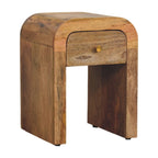 Mini Darcy Oak-Tone Bedside Table with Curved Edges