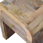 Mini Darcy Oak-Tone Bedside Table with Curved Edges