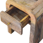 Mini Darcy Oak-Tone Bedside Table with Curved Edges