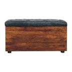 Black Buffalo Hide Leather Storage Trunk