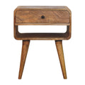 Avora Oak-Tone Bedside Table with Drawer and Open Slot