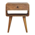 Avora Oak-Tone Bedside Table with Drawer and Open Slot