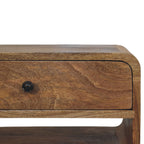 Avora Oak-Tone Bedside Table with Drawer and Open Slot