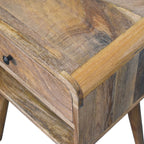 Avora Oak-Tone Bedside Table with Drawer and Open Slot