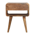 Avora Oak-Tone Bedside Table with Drawer and Open Slot