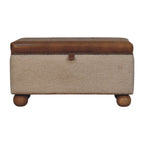 Bouclé Lid-Up Storage Ottoman