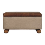 Bouclé Lid-Up Storage Ottoman