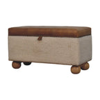 Bouclé Lid-Up Storage Ottoman