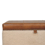 Bouclé Lid-Up Storage Ottoman