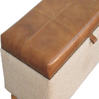 Bouclé Lid-Up Storage Ottoman