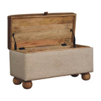 Bouclé Lid-Up Storage Ottoman