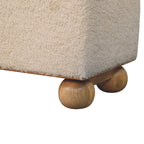 Bouclé Lid-Up Storage Ottoman