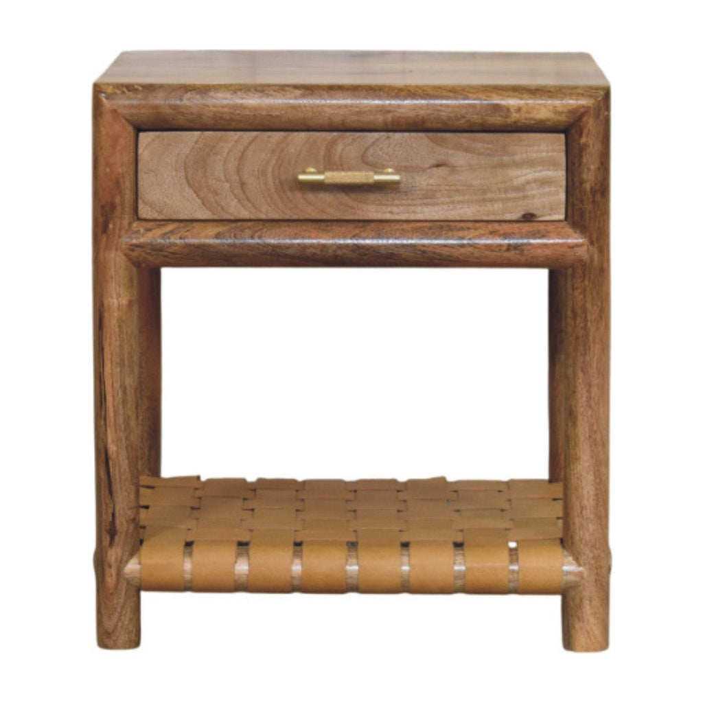 Regency Woven Oak-ish Nightstand with Drawer