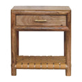 Regency Woven Oak-Tone Bedside Table with Drawer