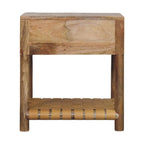 Regency Woven Oak-Tone Bedside Table with Drawer