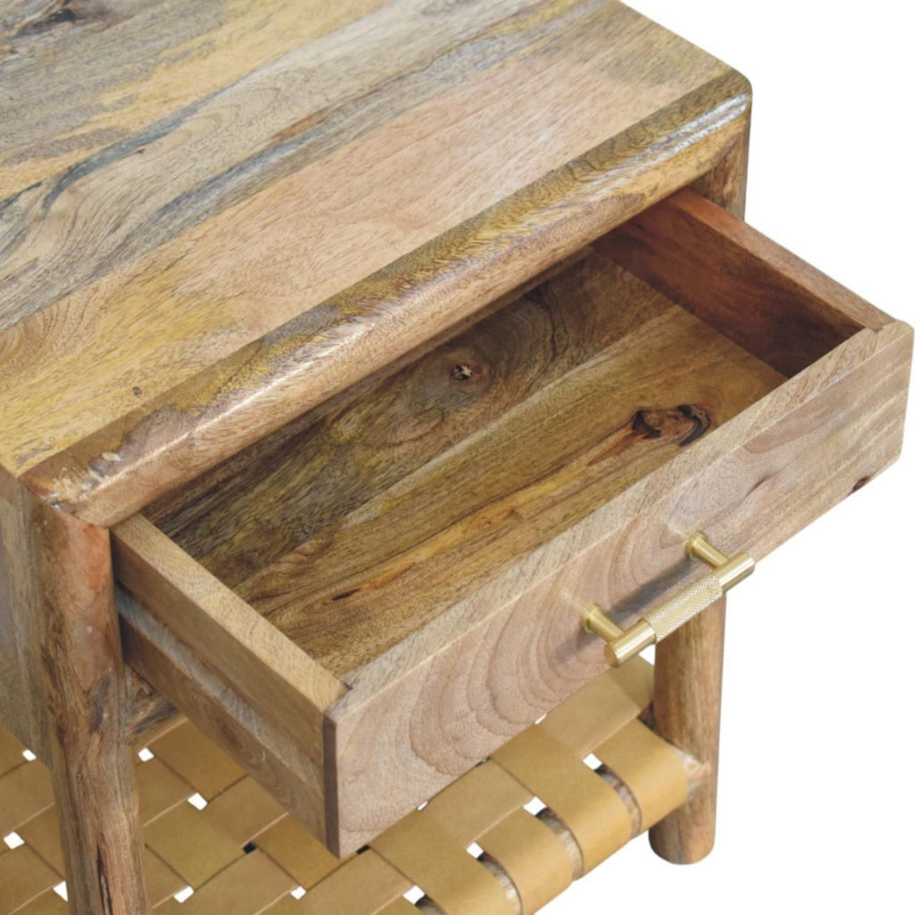 Regency Woven Oak-ish Nightstand with Drawer