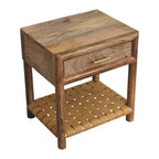 Regency Woven Oak-Tone Bedside Table with Drawer