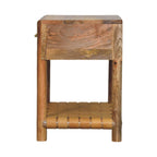 Regency Woven Oak-Tone Bedside Table with Drawer