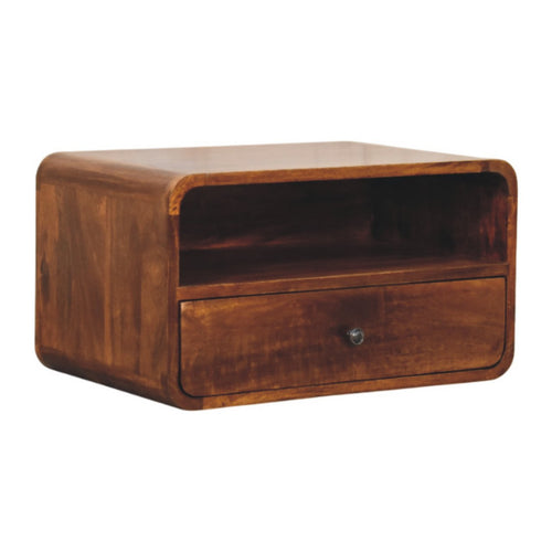 Avora Wall-Mounted Chestnut Nightstand