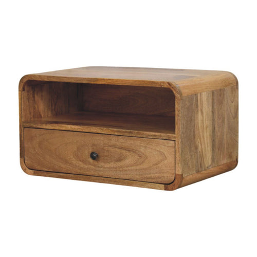 Avora Wall-Mounted Oak-Tone Bedside Table